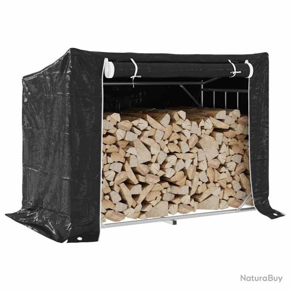 Portant de bois de chauffage et housse de pluie acier galvanis�
