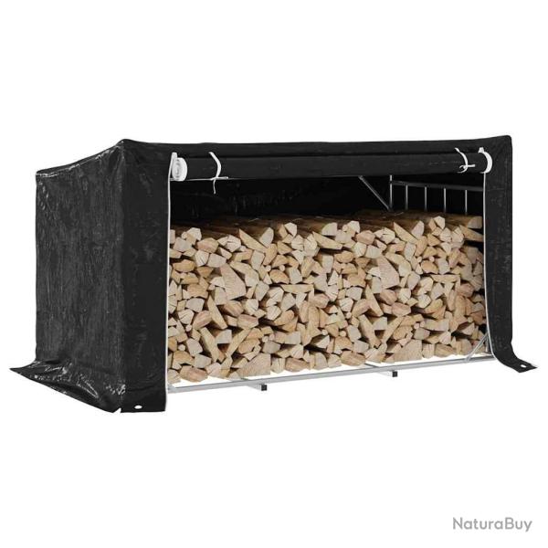 Portant de bois de chauffage et housse de pluie acier galvanis� alsavelo