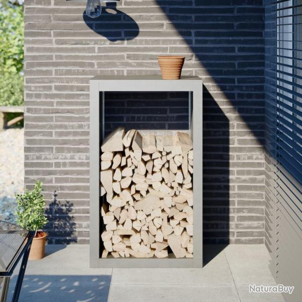 Portant de bois de chauffage 60x40x100 cm acier inoxydable alsavelo