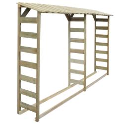 Double abri de stockage du bois 300 x 44 x 176 cm Pin impr&eacute;gn&eacute;