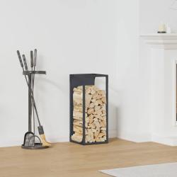 Portant de bois chauffage anthracite 25x25x60 cm