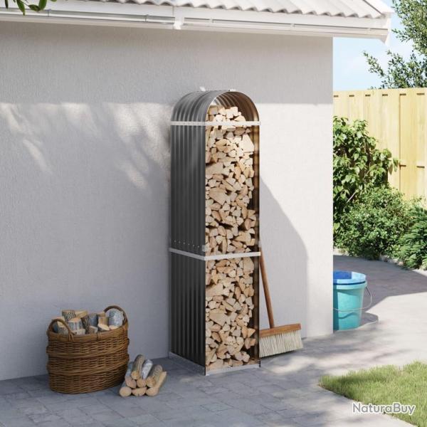 Porte-b�ches anthracite 40x45x170 cm acier galvanis�