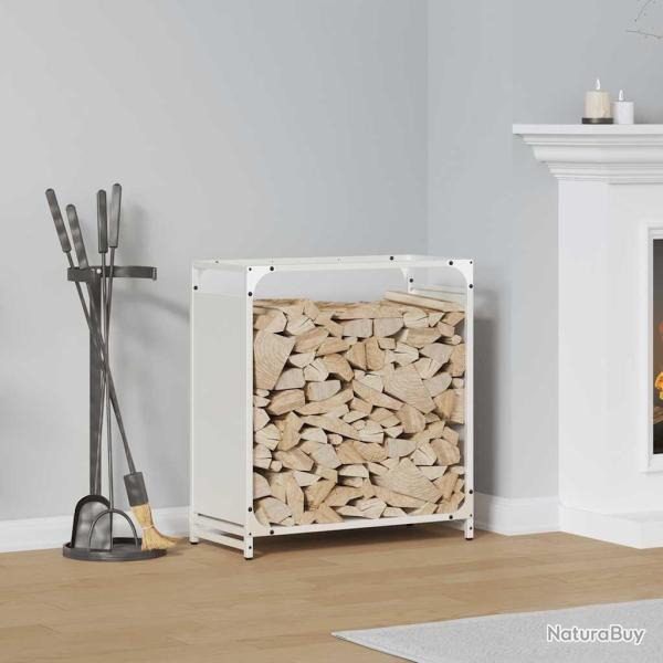 Portant de bois chauffage blanc 60x28x65 cm