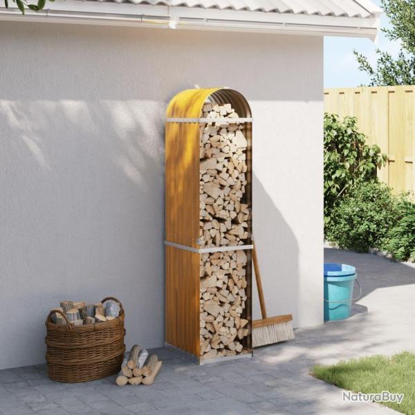 Porte-b�ches marron clair 40x45x170 cm acier galvanis�