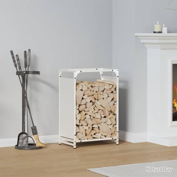 Portant de bois chauffage blanc 44x28x65 cm alsavelo