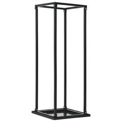 Portant de bois de chauffage avec base Noir 37x37x113 cm Acier alsavelo