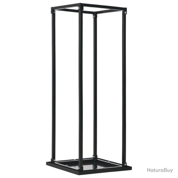 Portant de bois de chauffage avec base Noir 37x37x113 cm Acier alsavelo