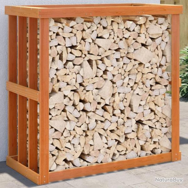 Porte-bches d'extrieur cire marron 109x52x106 cm bois pin alsavelo