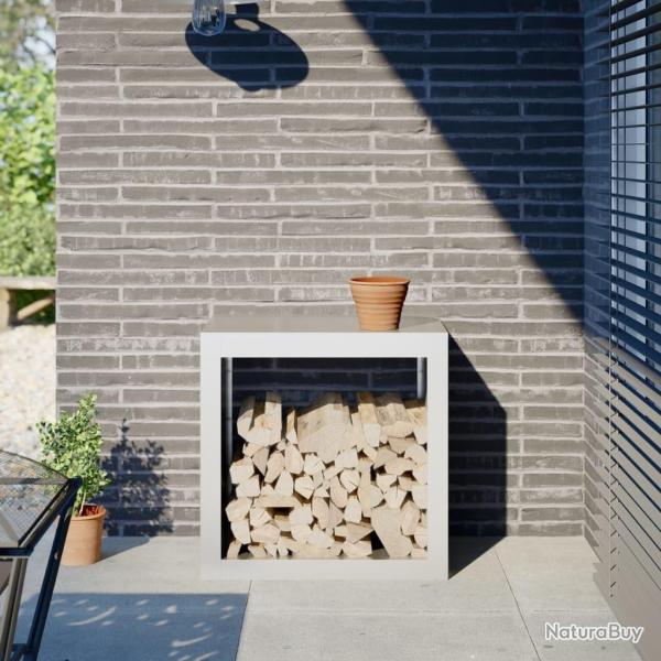 Portant de bois de chauffage blanc 60x40x60 cm acier