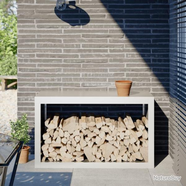 Portant de bois de chauffage blanc 100x40x60 cm acier