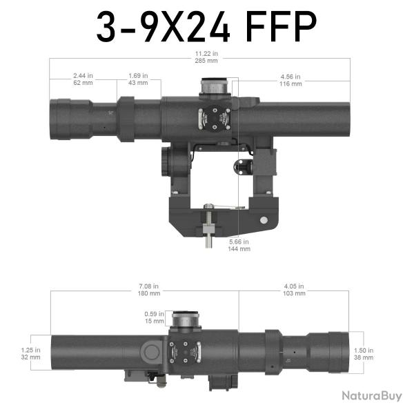 VICTOPTICS lunette de vise point rouge FFP 4x24 interrupteur marche/arrt