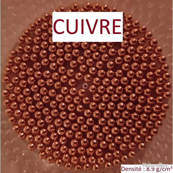 CUIVRE en #6 / 6000gr / Diam�tre 2.75mm / Billes de substituts / Densit� : 8.9 g/cm3