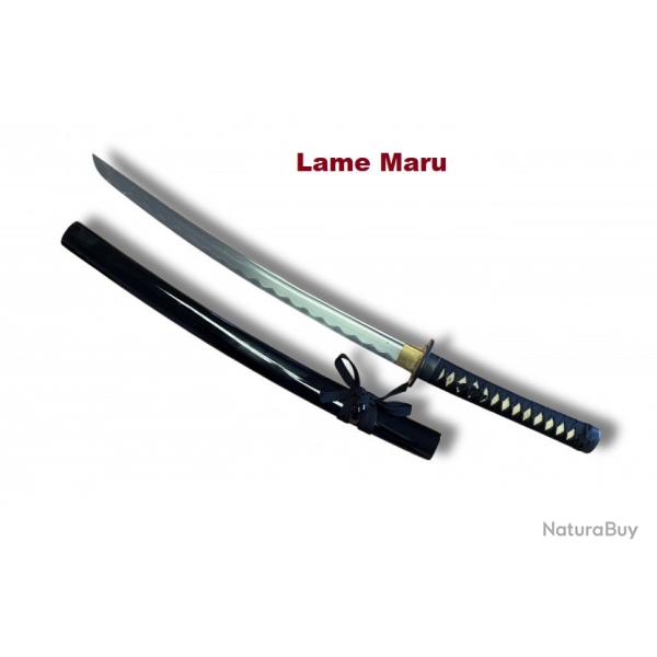 Wakisashi seigi forg� Lame maru / couleur noir