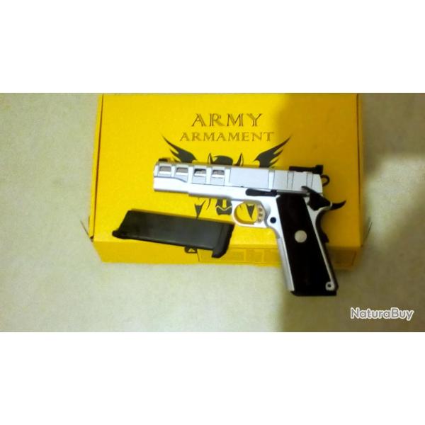 Pistolet airsoft GBB neuf blow-back Wilson Combat Army Armement mod�le R30-03S versioKey mod Silver.