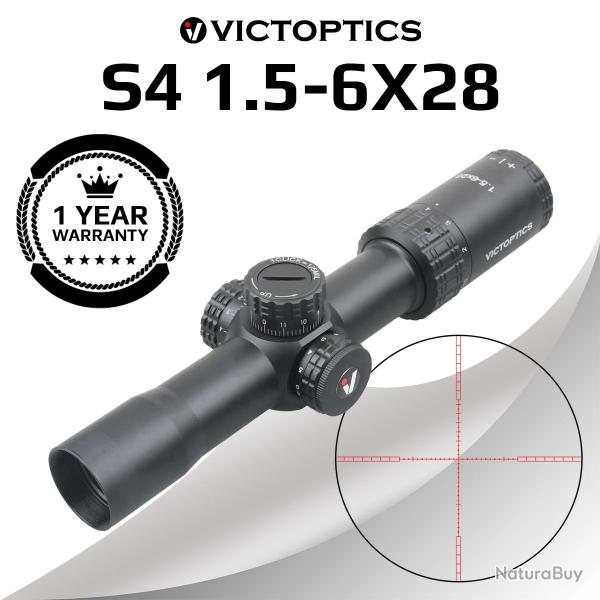 VictOptics S4 1.5-6x28Lunette de vise avec clairage rouge et vert