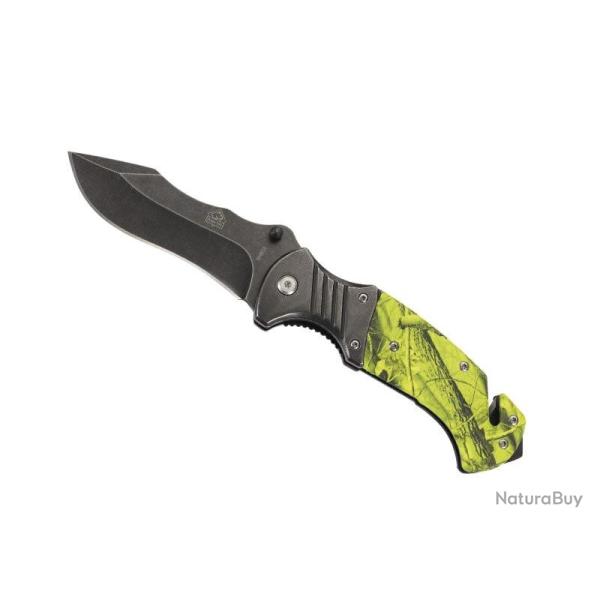 COUTEAU PUMA-TEC CAMO JAUNE FLUO 12CM INOX
