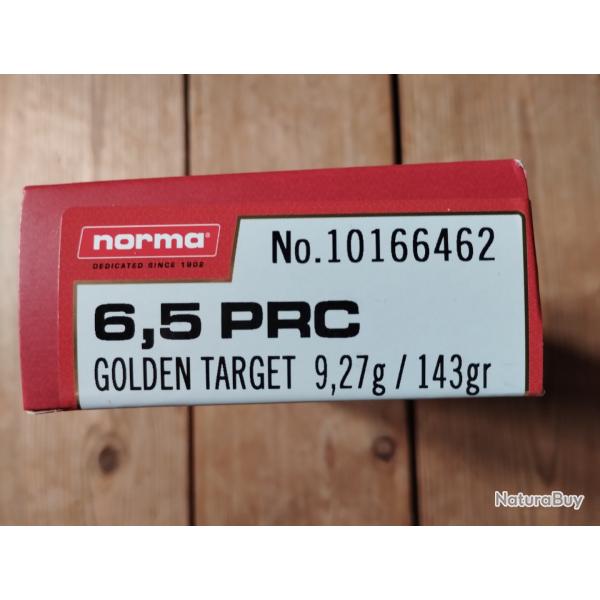 6.5 PRC Norma golden target 143 gr - boite 20