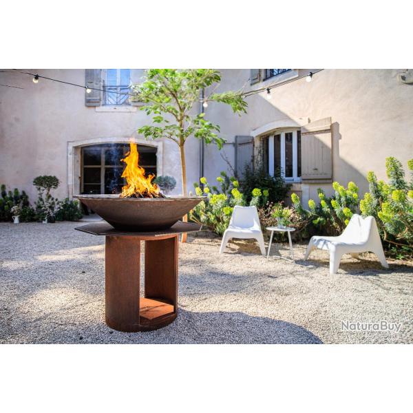 Op� - AG ! Brasero plancha � bois sur pied Random Fire Ball 80 cm + Grille + B�che