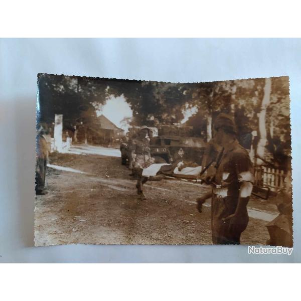 PHOTO LEGION ETRANGERE INDOCHINE TRANSPORT D UN BLESSE
