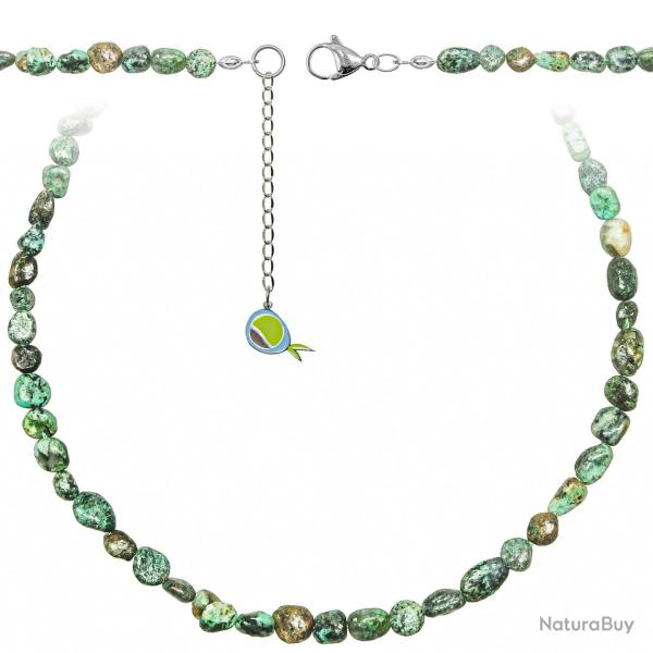 Collier en jaspe africain - Perles roul�es 5 � 8 mm - 43 cm