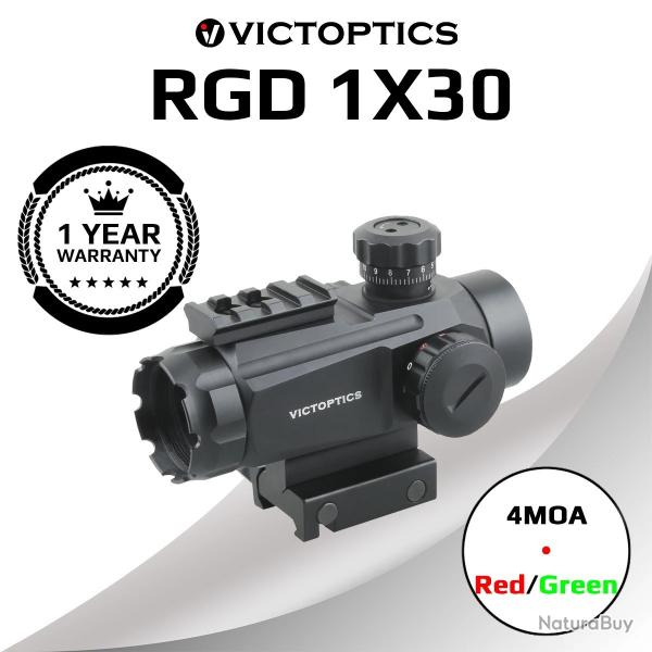 VictOptics-Red Dot Sight, RGD 1X30, 5 recycl 4MOA POINT ROUGE ET VERT