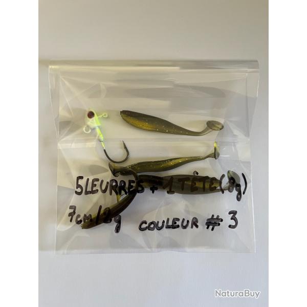 5 leurres souple couleur #3