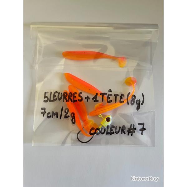 5 leurres souple couleur #7