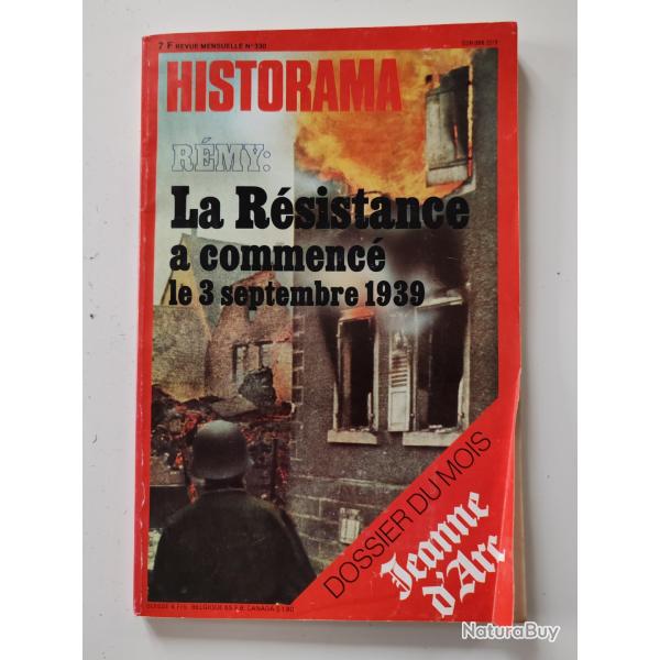 LIVRE HISTORAMA  NUMRO 330 "LA RSISTANCE A COMMENC LE 3 SEPTEMBRE 1939"