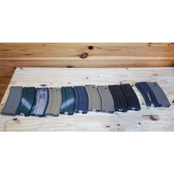Lots de 12 chargeur gaz et co2 pour m4 airsoft