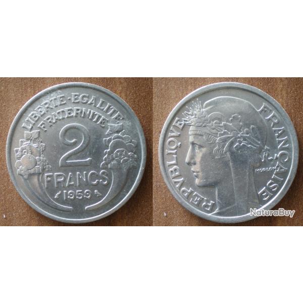 France 2 Francs 1959 Morlon Piece Alu Franc Frcs Frs Frc