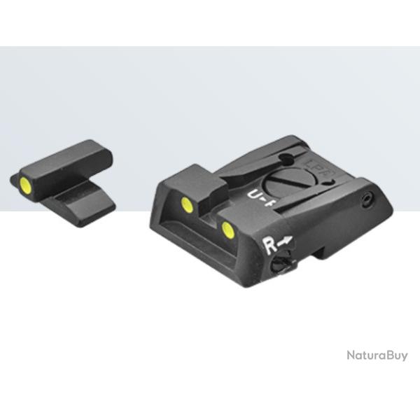 Set de mire LPA pour Beretta 92X Performance (no Centurion, Compact RDO, RDO) - feuille Luminova