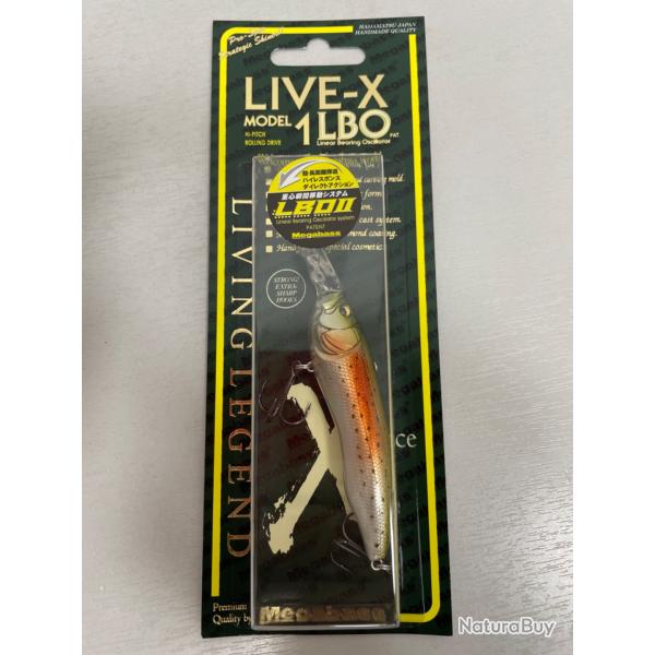 !! NEUF !! LEURRE MEGABASS LIVE-X1 col GLX RAINBOW
