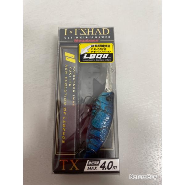 !! NEUF !! LEURRE MEGABASS IXI SHAD TX COL BLUE CRAW