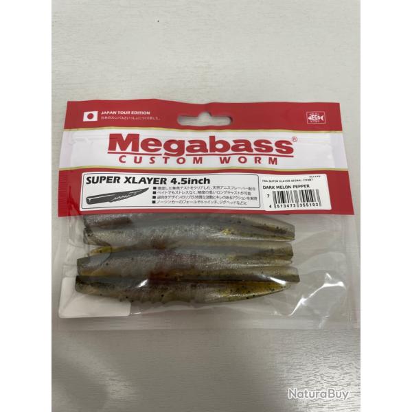 !! NEUF !! LEURRE MEGABASS SUPER X LAYER 4.5'� col DARK MELON PEPPER