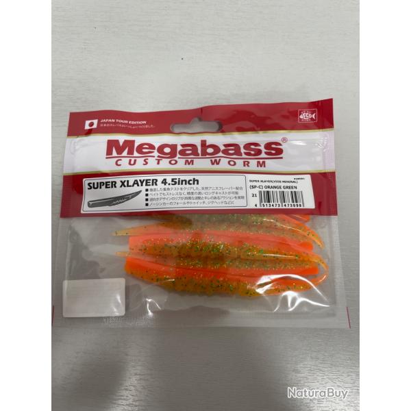 !! NEUF !! LEURRE MEGABASS SUPER X LAYER 4.5'� col ORANGE GREEN