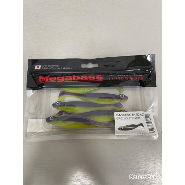 !! NEUF !! LEURRE MEGABASS HAZEDONG SHAD 4.2'� col VIOLET CHART