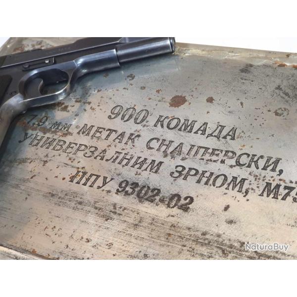 LOT DE 900 CARTOUCHES DE SURPLUS YOUGOSLAVES CAL.8x57JS FMJ 198GRS