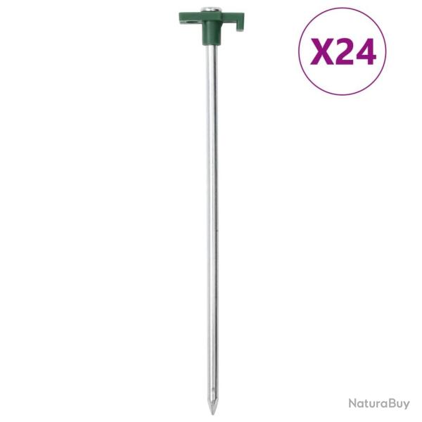 Piquets de tente 24 pcs 25 cm 7 mm acier galvanis� et PP