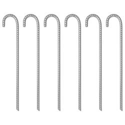 Piquets de tente 6 pcs 41,5 cm &Oslash;12 mm acier galvanis&eacute;