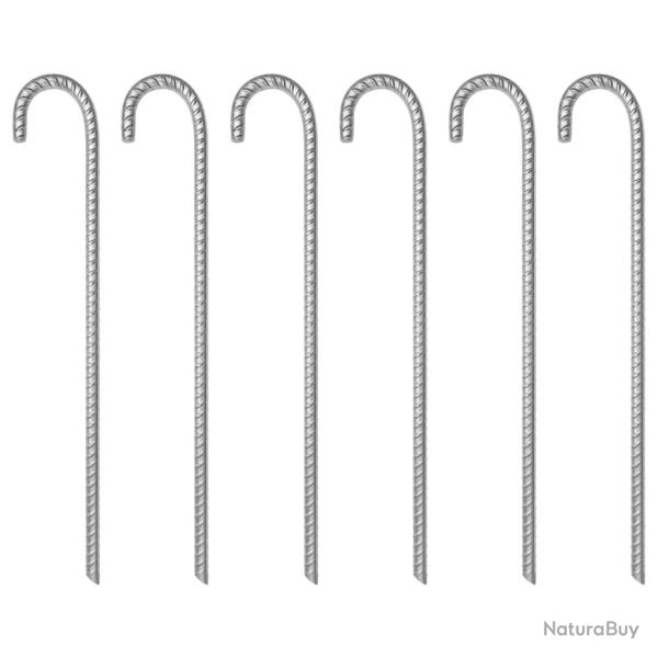 Piquets de tente 6 pcs 41,5 cm �12 mm acier galvanis�