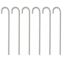 Piquets de tente 6 pcs 37 cm &Oslash;10 mm acier galvanis&eacute;