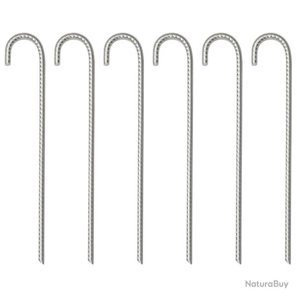 Piquets de tente 6 pcs 37 cm �10 mm acier galvanis�