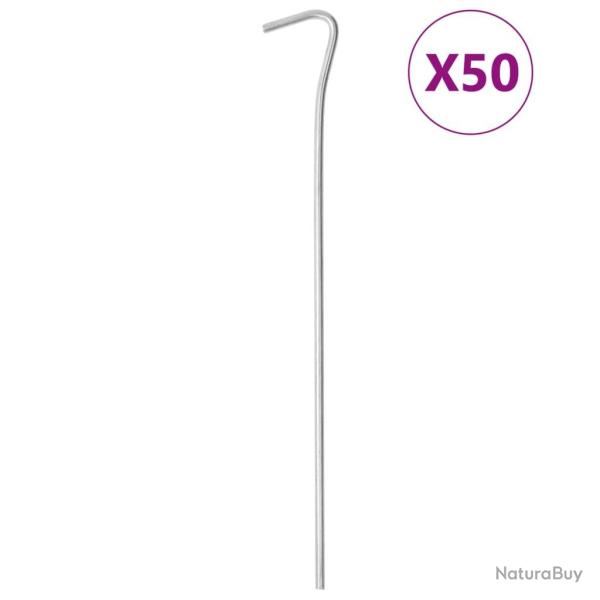 Piquets de tente 50 pcs 23 cm �4 mm acier galvanis� alsavelo