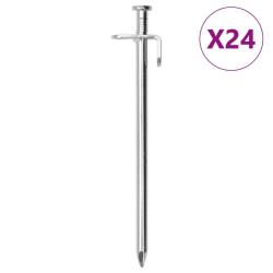 Piquets de tente 24 pcs 19,5 cm 8 mm acier galvanis&eacute;
