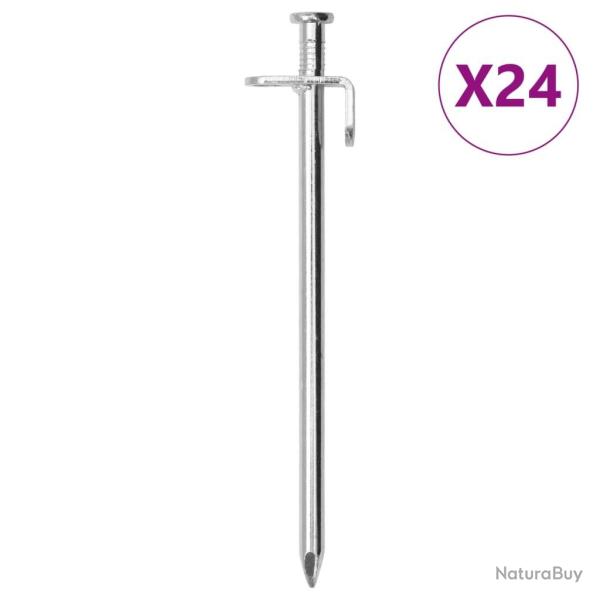 Piquets de tente 24 pcs 19,5 cm 8 mm acier galvanis�