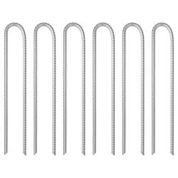 Piquets de tente 6pcs en forme de U 337cm &Oslash;10mm acier galvanis&eacute;