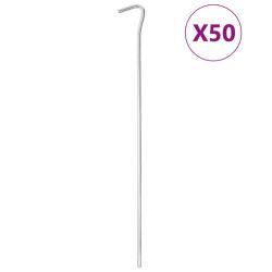 Piquets de tente 50 pcs 30 cm &Oslash;5 mm acier galvanis&eacute;