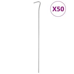 Piquets de tente 50 pcs 30 cm &Oslash;4 mm acier galvanis&eacute;