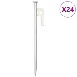 Piquets de tente 24 pcs 20 cm 9 mm acier galvanis&eacute;