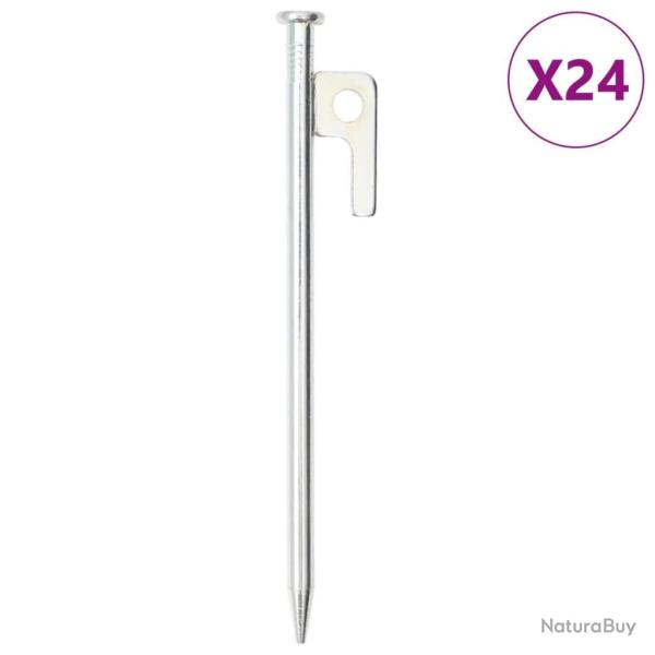 Piquets de tente 24 pcs 20 cm 9 mm acier galvanis�
